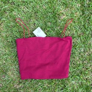 NWT HOMECOMING HONOLULU square neck crop tank